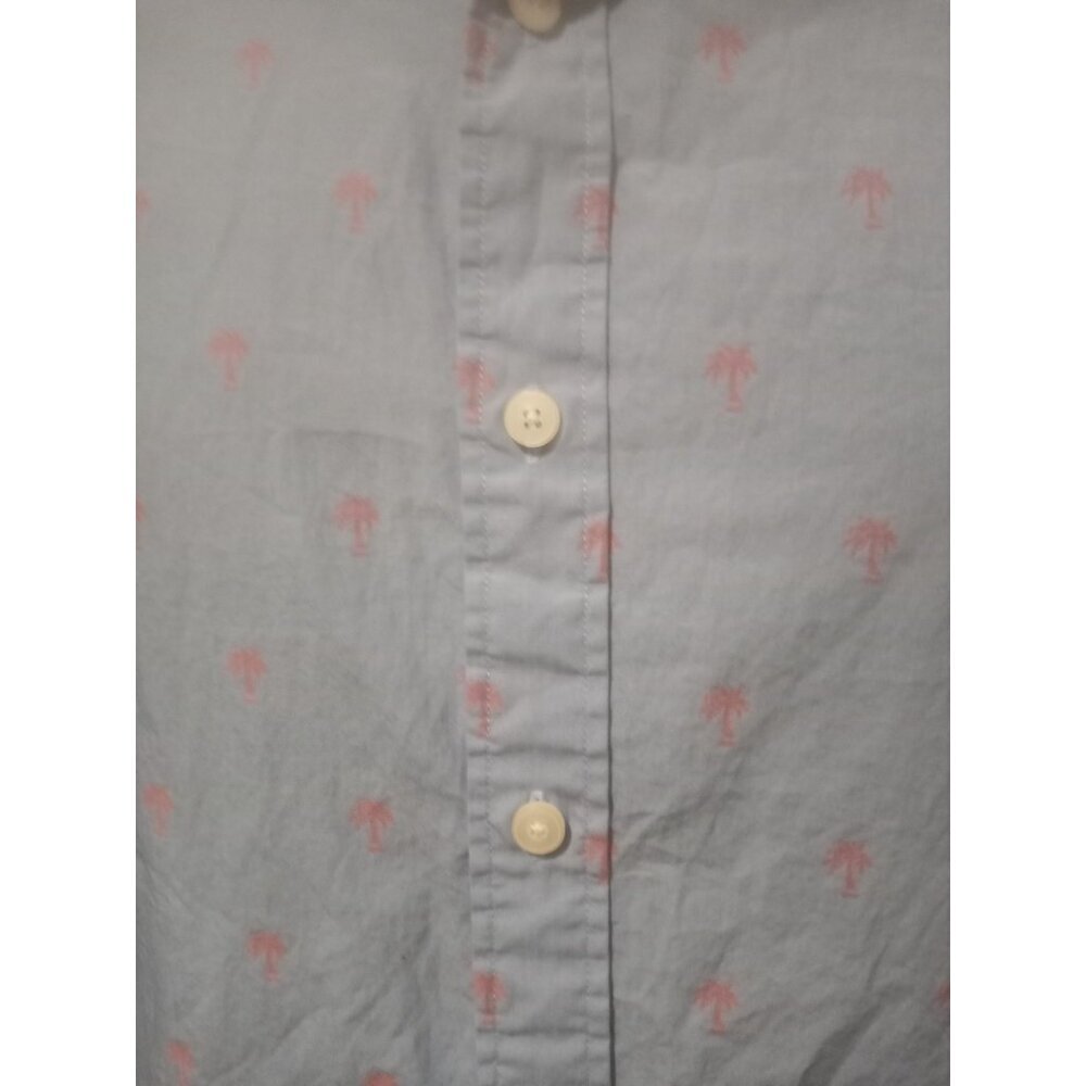 UNTUCKit Men's Light Blue Short Sleeve Hamilton Button Down Shirt Palm Tree Sz L - Picture 3 of 12